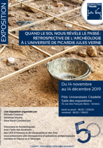 Affiche de l'exposition 50 ans d'archéologie à l'UPJV