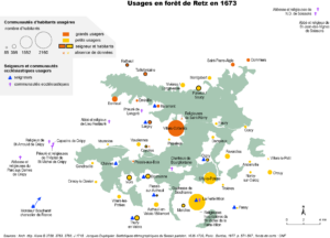 Carte des usages en forêt de Retz