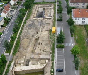 Vue aérienne du chantier de Soissons