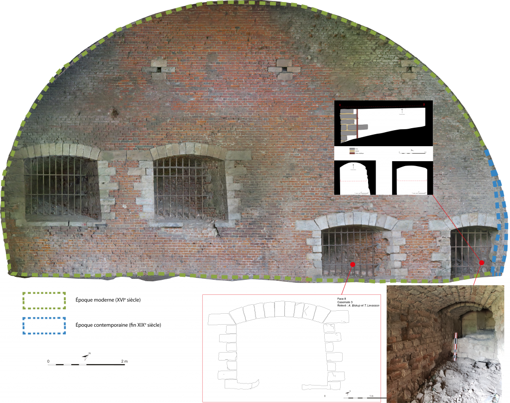 Étude du bâti du flanc retiré sud du bastion de Roeulx (Victoria Bray / Pauline Augé)