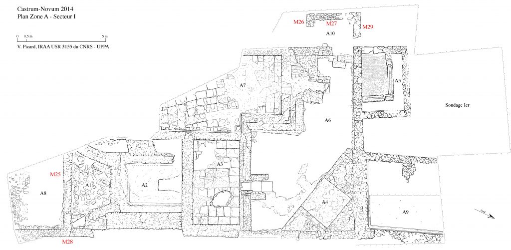 Plan du balneum (dessin Véronique Picard, IRAA, USR 3155)