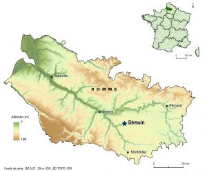 carte de localisation de Démuin (Somme)