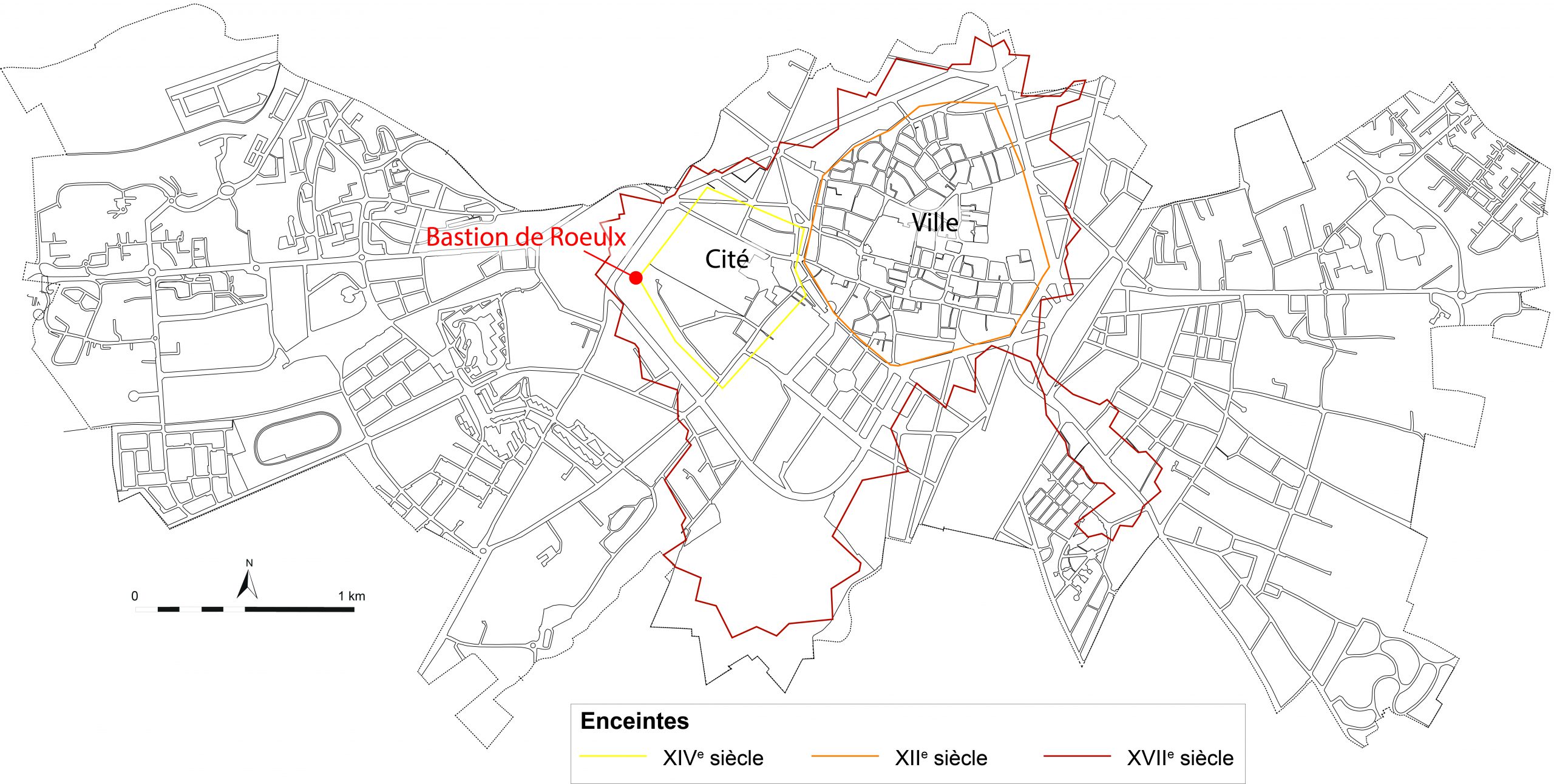 Plan d'Arras et de ses enceintes