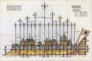 Plan de la maquette l’Albatros. Feuille 1/3.