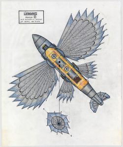 Plan de la maquette de l’Épouvante. Feuille 2/3.