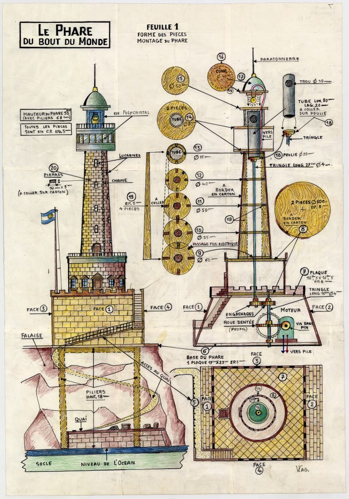 Plan du Phare du bout du Monde. Feuille 1